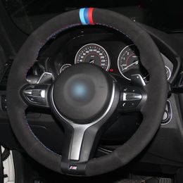 DIY Custom Suede Steering Wheel Covers for BMW F87 M2 F80 M3 F82 M4 M5 F12 F13 M6 F85 X5 M F86 X6 M F33 F30 M Sport car Accessorie241G