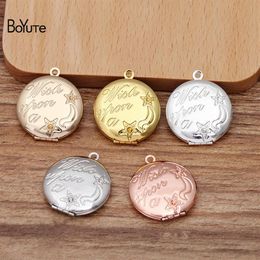 BoYuTe 10 Pieces Lot Round 25 6MM Metal Brass Po Locket Pendant Star Moon Floating Locket Charms Diy312d