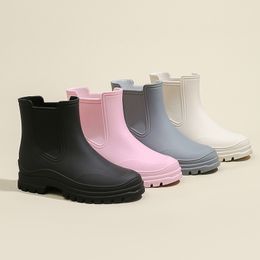 Rain Boot Chelsea Boots 여자 간단한 패션 galoshes 방수 고무 Nonslip Rainshoes 낚시 워터 신발 Botas de Mujer 230718