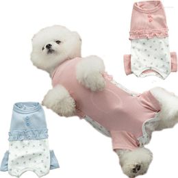 Dog Apparel Pet Jumpsuit Pajamas Floral Puppy Cat Wrapped Belly Tracksuit Clothes Sleeveless Vest For Small Dogs Chihuahua