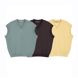 23fw USA T shirt Thick Fleece Tee Sleeveless Oversize Silicone Logo Autumn Winter Fashion Vest Men Unisex Tank Vest