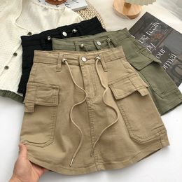 Skirts Vintage a Line Skirt Fashion Women Y2K Crop Patchwork High Waist Sexy Preppy Style Mini Skirt Streetwear 230717