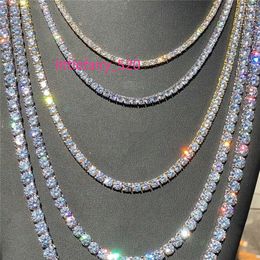 Tennis Graduated 3mm 4mm 5mm Iced Out Tennis Chain 1 Row Zirzon Necklace Hip Hop Bling Jewelry Silver Rose Gold Full Diamond CZ Mens Necklaces