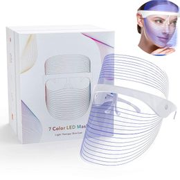 Face Care Devices 7 Colours LED Beauty Mask Pon Therapy Anti Acne Wrinkle Removal Skin Rejuvenation Tools 230617