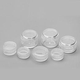 1 3 5 10 20 30 Gramme Jars Cosmetic Sample Empty Container, 5ML Plastic, Round Pot, Screw Cap Lid, Small Tiny 5G Bottle, for Make Up, Eye Cddt