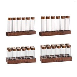 Storage Bottles Coffee Containers With Shelf Kitchen Canister Display Rack Bean Test Tube For Countertop Bar Retail Shop Cafe