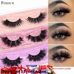 False Eyelashes FOXESJI 3D Mink Lashes False Eyelashes Fluffy Thick Cross Wispy Natural Eye lashes Mink Soft Lash Extension Supplies Makeup Set J230717