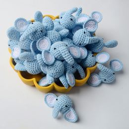 Teethers Toys 5pc Crochet Beads Animal Rabbit Chewable DIY Wooden Teething Knitting Jewelry Crib Sensory Toy Baby Teether 230718