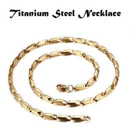 Mens Simple Jewelry Collar Joyas Titanium Steel High Polished Men Fashion Chains Necklace Gold 60cm 0 3cm 0 4cm 0 5cm2239