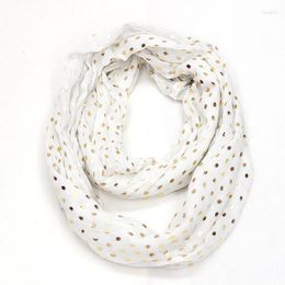 Scarves Dots Stars Foil Print Infinity Scarf Cotton Linen Feel Women Fashion Headscarf Muslim Hijab Circle Ring Snood