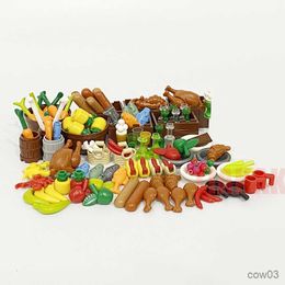 Blocks Full Set Building Blocks City Food Accessories Fish Fruit Chicken Dog DIY Toys Parts Compatible Friends Bricks R230718