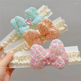 Hair Accessories 5Pcs/Lot Sequins Bows Hairbands For Girls Cute Shiny Butterfly Hairpin Glitter Headband Kids Headwear Baby