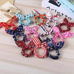 Rabbit Ears Hairband Elastic Bands Polka Dot Ponytail Holders Fashion Women Girls Rubber Bands Scrunchie Accessories 16 Colour 4922