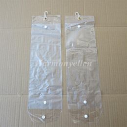 30pcs lot 20inch-24inch plastic pvc bags for packing hair extension transparent packaging bags with Button287U