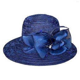 Wide Brim Hats Spring Summer Mesh Sunshade Hat Flower Temperament Wedding Dress Sun Fashion Large For Women