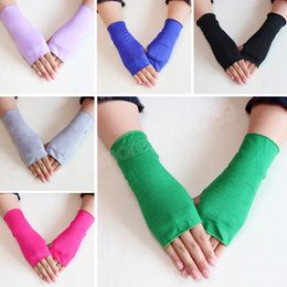 Women Fingerless Gloves Cotton Sunscreen Mittens Half Finger Touch Screen Gloves Outdoors Cycling Driving Short Mittens