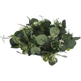 Decorative Flowers Deco Outdoor Ornament Spring Eucalyptus Garland For Front Fake Leaves Items Farmhouse Silk Cloth