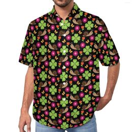 Men's Casual Shirts Cute Snail Beach Shirt Animal Print Hawaiian Men Funny Blouses Short-Sleeve Custom Clothes Plus Size