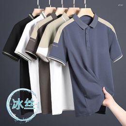 Herren-Polohemd, England-Stil, halbärmeliges Business-Casual-Poloshirt, Anti-Falten-Pilling-T-Shirt