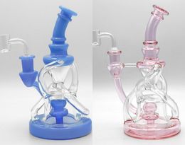 Vintage Premium Recycler Glass Bong Water Hookah Smoking Pipe 8inch Original Glass Factory Made can put customer logo by DHL UPS CNE