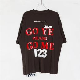 Men's T Shirts Men Oversized RRR123 T-Shirt Women 1:1 Quality Brown RRR 123 Shirt Tops Tee