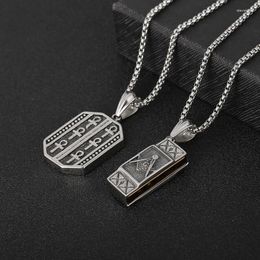 Pendant Necklaces European And American Retro Personality Creative Music Harmonica Piano Freemason Men's Titanium Steel