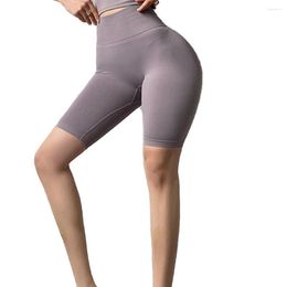 Active Shorts Home Gym Summer Women Polyester Cycling Workout Fitness High Waist Sports Short Pants Breathable Trousers Pink S