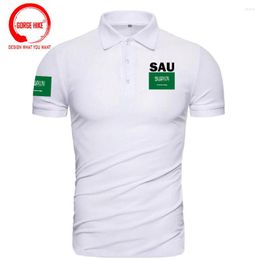 Men's Polos Saudi Arabia Polo Shirts Men Short Sleeve SAU Brand Printed Country 2023 Cotton Nation Team Flag Arabian SA Shirt