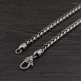 Chains S925 Silver Thai Retro Chain Whip Wholesale Men's Vajra Mantra Necklace