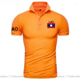 Men's T Shirts Laos Polo Men Short Sleeve Fashion Brand Shirt Laotian Lao Clothing Country Flag Design Cotton Nation Team Tops Tees