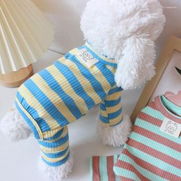 Dog Apparel Stripe Four Legged Pet Clothes Jumpsuits Clothing Dogs Super Small Cute Cotton Chihuahua Print Summer Green Boy Mascotas