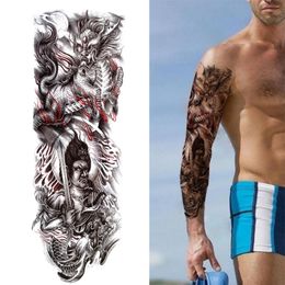 Waterproof Temporary Fake Tattoos for Man Wolf Stickers Long-time 6 Months Animal Tiger Body Art Faux Tatouage Festival Black