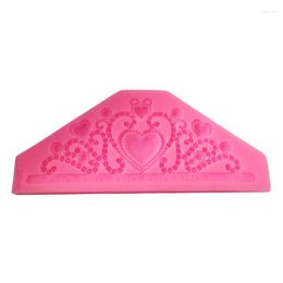 Baking Moulds 2PCS Big And Small Love Crown Lace Mold Sugar Silicone Cake Decoration Tool Accessories