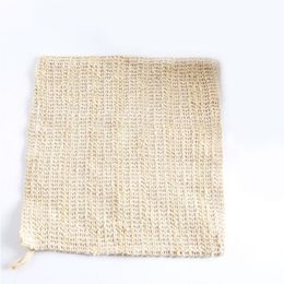 100% Nature Sisal Cleaning Towel for Bath Body Exfoliating Linen Sisal Wash Cloth 25*25cm Shower Washcloth Sisal Linen Fabric Eegws