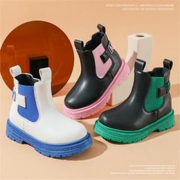 Kids Martin Boots Pu Leather Designer Winter Children Shoes Classic Side Zipper Rubber Sole Boys Girls Ankle Boot