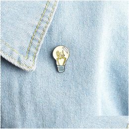 Pins Brooches Cartoon Light Bb Pins Good Idea Brooch Button Pin Denim Jacket Jeans Badge Jewellery Creative Gift For Kids Children Dr Dhwnf