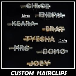 Wedding Hair Jewelry Word Hairclips in Silver Gold Plating Letters Hairpins Custom Name Hairgrip Clips Accessories 230718