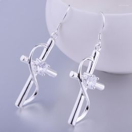 Hoop Earrings Silver Plated Fashion Jewellery Cross Artistic Holy /cfzakxga Dxhamooa LQ-E194