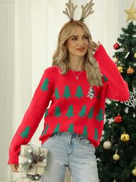 Women's Sweaters Fitshinling Sequined Christmas Tree Sweaters For Women New Year Xmas Ugly Sweater Fashion Jumper Long Sleeve Top Knitwear In L230718