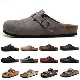 Slippers New Slippers Designer Sandals birks boston clog arizona gizeh men women summer autumn winter Leather felt Sliders Indoor Buckle Strap flats cork L231120