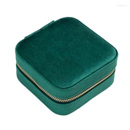 Storage Bottles Plush Velvet Travel Jewellery Case Box Organiser Portable Display For Rings