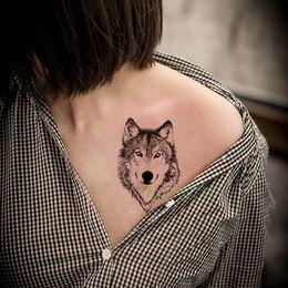 Waterproof Temporary Tattoo Sticker Animal Wolf Lion Eagle Tatto Flash Tatoo Hand Wrist Foot Arm Neck Fake Tattoos For Men Women