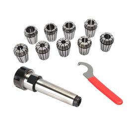 Er25 Spring Clamps 9Pcs Mt2 Er25 M12 1Pcs Er25 Wrench 1Pcs Collet Chuck Morse Holder Cone For Cnc Milling Lathe Tool259N