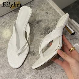 Slippers Eilyken 2023 Brand Slipper Women Summer Outdoor Sandal Slip On Flip Flop Ladies Thin High Heels Slides Elegant Shoes 230718