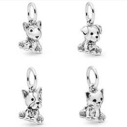 2019 mother's day Sweet Cat Hang Beads 100% 925 sterling silver beads Fits for Pandora Bracelets & Necklace diy charms loose 2093