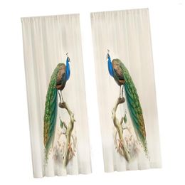 Curtain Printed Sheer Curtains 52wx95L Drapes For Living Room Home Decoration