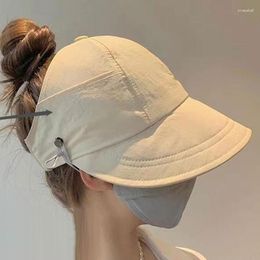 Wide Brim Hats Hollow Top Sun Visors Hat For Women Summer Outdoor Beach UV Protection Baseball Caps Sports Travel Casual