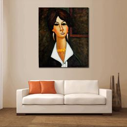 Female Figure Abstract Canvas Art Woman of Algiers 1917 Amedeo Modigliani Painting Hand Painted Artwork Bedroom Decor