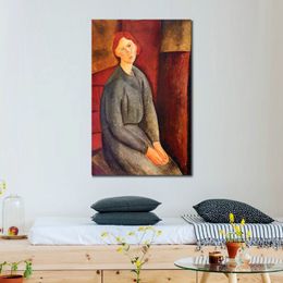 Beautiful Woman Canvas Art Study Room Decor Annie Bjarne Amedeo Modigliani Painting Handmade High Quality