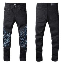 2022 Luxurys Designer Mens Jeans Fashion Slim-leg Jeans Five Star Biker Blue Pants Distressed Water Diamond Zebra Stripes Top Qual288W